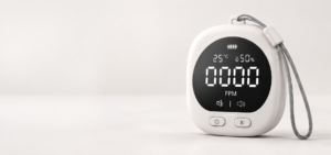Portable carbon monoxide detector with temperature and humidity display